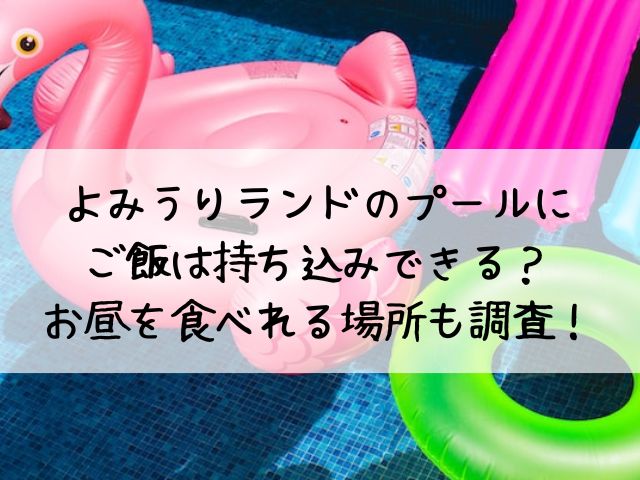よみうりランドのプールにご飯は持ち込みできる お昼を食べれる場所も調査 わたしライフ